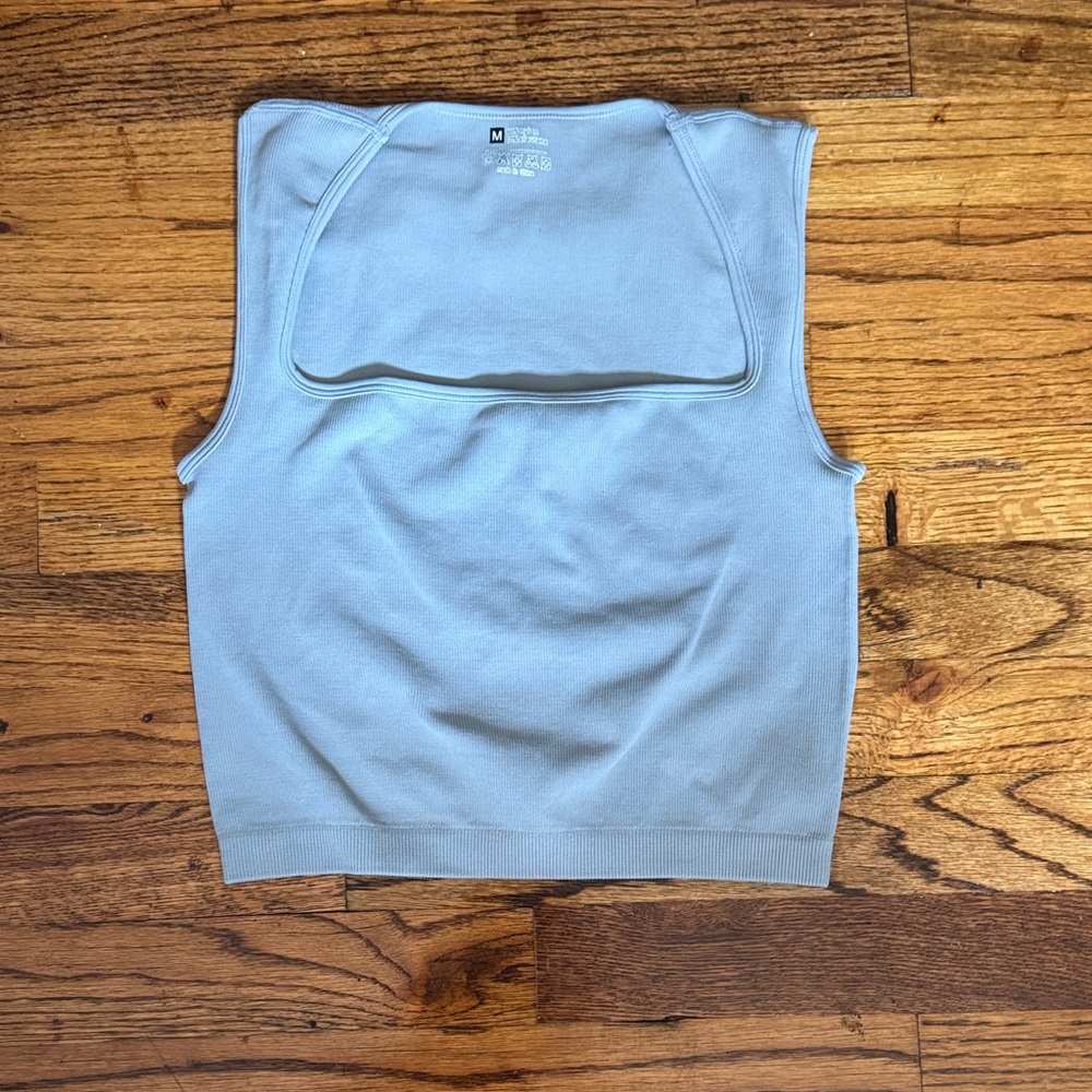 Women's Grey, Blue, and Beige Sleeveless Top